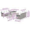 vidaXL Conjunto de Sofá de Jardim 9 pcs Cinzeto vime PE
