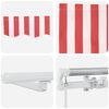 vidaXL Toldo Retrátil com Manual Vermelho e branco 400 ×300 cm tecido