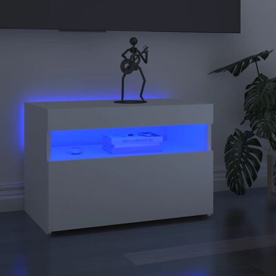 vidaXL Móvel de TV com luzes LED 60x35x40 cm branco