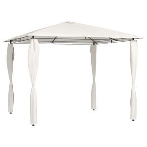 vidaXL Gazebo 3x3x2,6 m com capas postes 160 g/m&sup2; cor creme