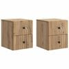 vidaXL Gabinete de Canto Montado na Parede 2 pcs Carvalho Arttisan