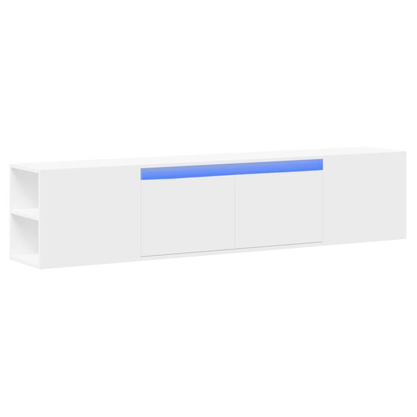 vidaXL M&oacute;vel de parede para TV com luzes LED 180x31x39,5 cm branco