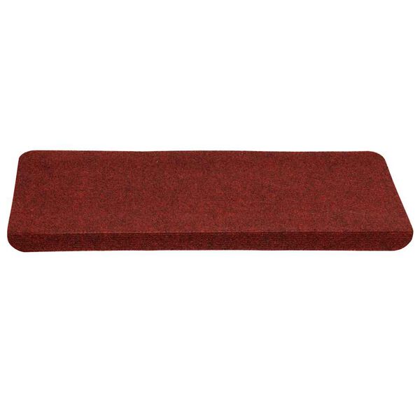 vidaXL Tapetes de escada adesivos 30 pcs 65x24,5x3,5 cm vermelho