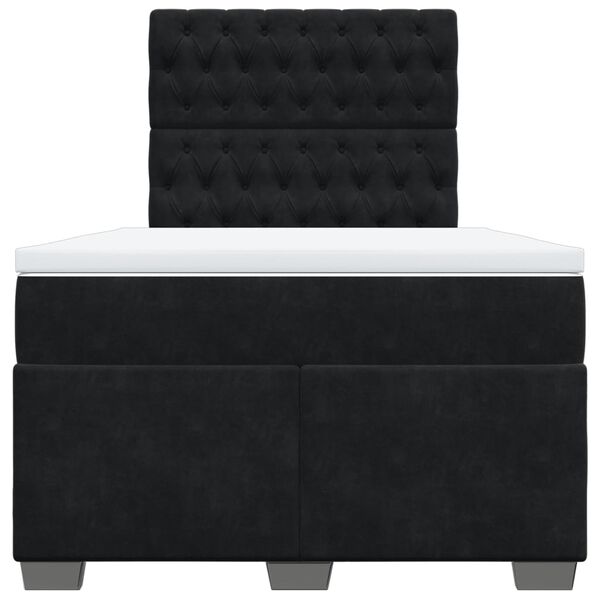 vidaXL Cama boxspring com colchão 120x190 cm veludo preto