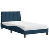 vidaXL Cama com colch&atilde;o Hanko 100x200 cm veludo azul