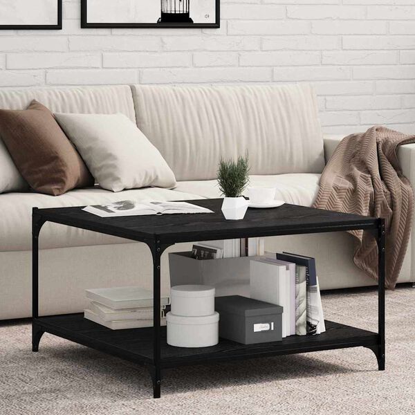 vidaXL Estante de Prateleira 4 pcs Preto 80 x 40 x 1,5 cm