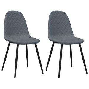 vidaXL Cadeiras de jantar 2 pcs veludo cinzento-escuro