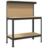 vidaXL Bancada Preto 114 x 54 x 145 cm Madeira Revestida e Metal