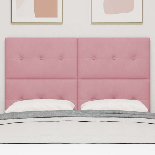 vidaXL Cabeceira com cabeceira Rosa 160 cm Couro Sint&eacute;tico