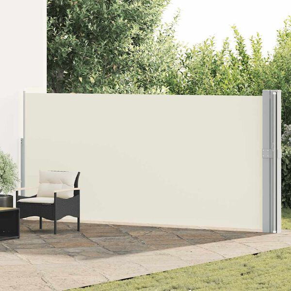 vidaXL Toldo lateral retr&aacute;til para p&aacute;tio 170x1200 cm creme