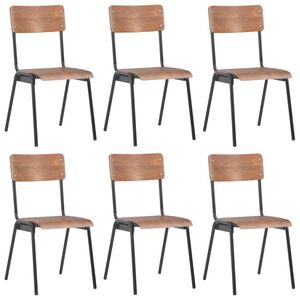 vidaXL Cadeiras de jantar 6 pcs contraplacado castanho