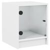 vidaXL Mesa de cabeceira c/ porta de vidro 35x37x42 cm branco