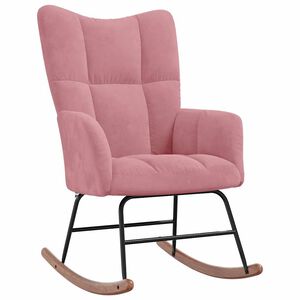 vidaXL Cadeira de baloi&ccedil;o veludo rosa