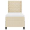 vidaXL Cama Box com colch&atilde;o com cabeceira Creme 90 x 190 cm tecido