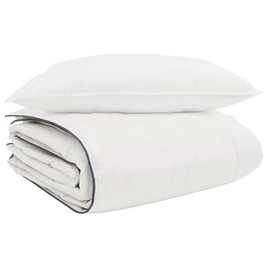 vidaXL Edredom de Inverno com travesseiro 2 pcs Branco Pena de ganso