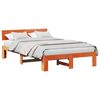 vidaXL Estrutura da Cama com cabeceira Marrom Cera 135 x 190 cm