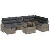 vidaXL Conjunto de Sof&aacute; de Jardim 9 unid. Cinzeto vime PE