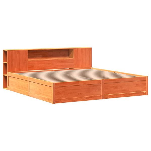 vidaXL Cama sem colch&atilde;o 180x200 cm pinho maci&ccedil;o castanho-mel