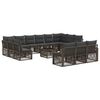 vidaXL Conjunto de Sof&aacute; de Jardim 14 unid. Cinzento vime PE