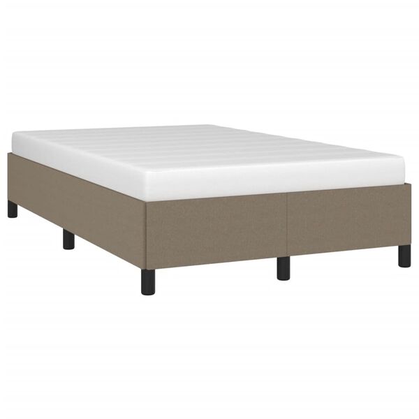 vidaXL Estrutura cama sem colch&atilde;o 120x200 cm tecido cinza-acastanhado