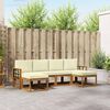 vidaXL Conjunto de Sof&aacute;s para Exterior 6 pcs Natural e Creme