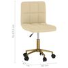 vidaXL Cadeira de jantar girat&oacute;ria veludo cor creme