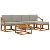 vidaXL Conjunto de Sof&aacute;s para Exterior 6 unid. Cinza Natural e Claro