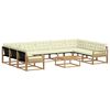 vidaXL Conjunto de Sof&aacute;s para Exterior 10 unid. Branco e Creme