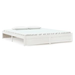 vidaXL Estrutura de cama super king pinho maci&ccedil;o 180x200 cm branco