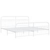 vidaXL Estrutura de cama com cabeceira e p&eacute;s 200x200 cm metal branco