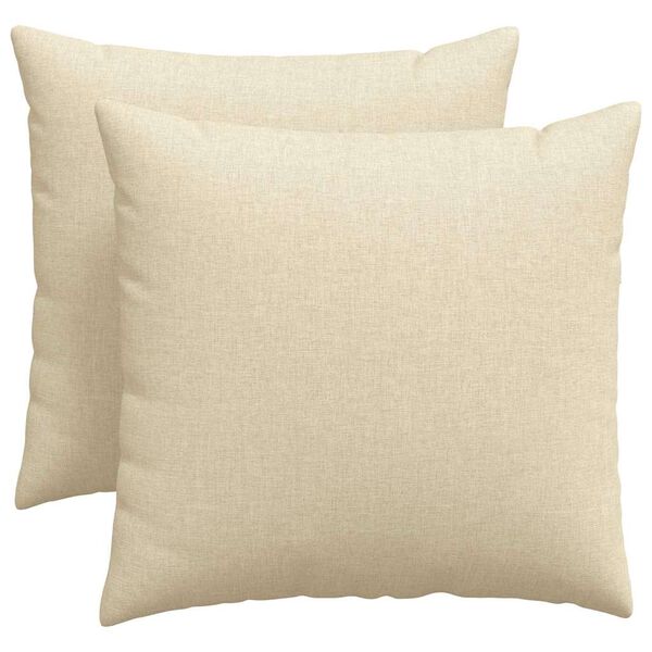 vidaXL Travesseiros de Sof&aacute; 2 pcs Creme 50 x 50 cm tecido