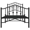 vidaXL Estrutura de cama com cabeceira e p&eacute;s 90x200 cm metal preto