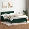 vidaXL Cama box spring com colch&atilde;o 160x210 cm veludo verde escuro