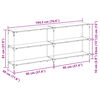 vidaXL Mesa consola com tampo em vidro transparente 194,5x30x81 cm a&ccedil;o