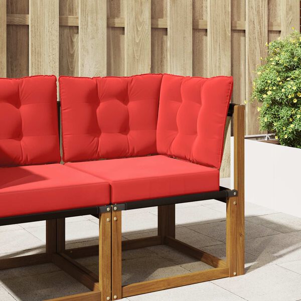 vidaXL Almofada para Sof&aacute; Externo 3 pcs Vermelho Poli&eacute;ster