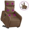 vidaXL Poltrona reclin&aacute;vel massagens tecido castanho