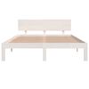 vidaXL Estrutura de cama 140x190 cm pinho maci&ccedil;o branco
