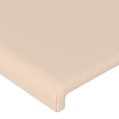 vidaXL Estrutura cama cabeceira 100x200 cm couro artificial cappuccino