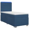 vidaXL Cama box spring com colch&atilde;o Azul 80 x 200 cm Tecido