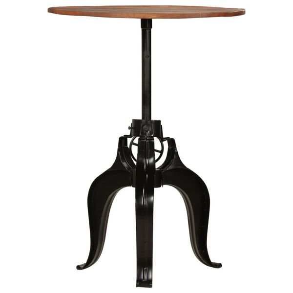 vidaXL Mesa de bar em madeira recuperada maciça 75x(76-110) cm