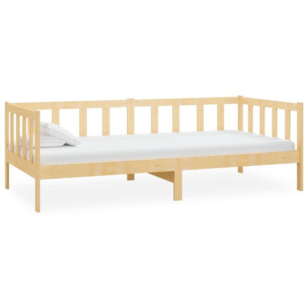 vidaXL Sofá-cama com colchão 90x200 cm pinho maciço