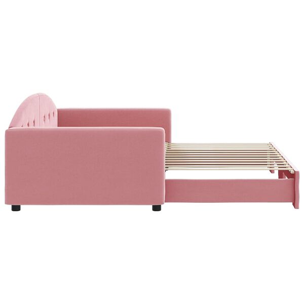 vidaXL Sof&aacute;-cama com gavet&atilde;o 100x200 cm veludo rosa