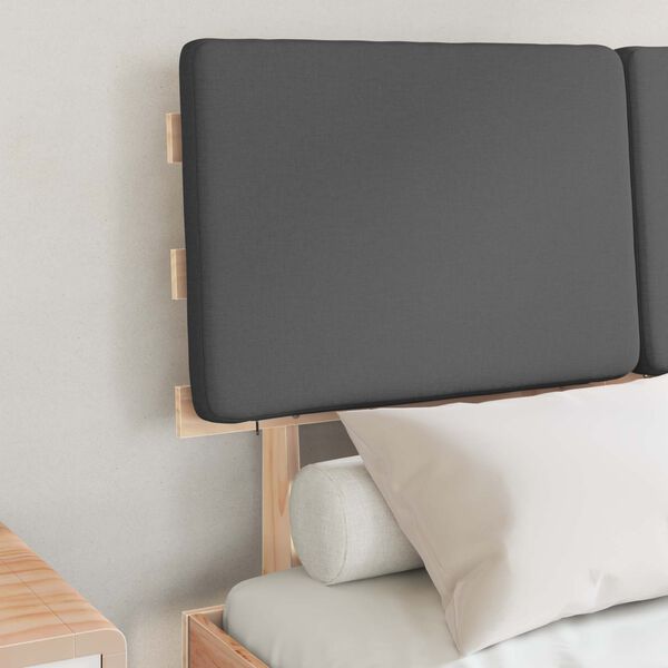 vidaXL Estrutura de Cama com Cabeceira Estofada Cinza Escuro