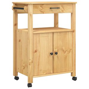 vidaXL Carrinho de cozinha MONZA 60x40x88,5 cm madeira de pinho maci&ccedil;a