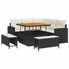 vidaXL Conjunto de Sof&aacute; de Jardim 8 unid. Preto vime PE