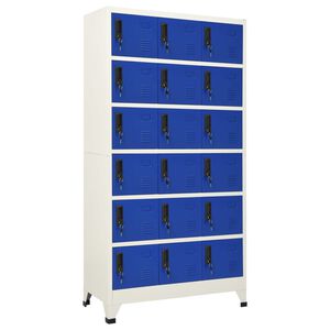 vidaXL Cacifo 90x40x180 cm a&ccedil;o cinzento e azul