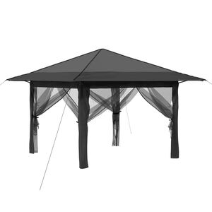 vidaXL Gazebo com 4 Laterais 3,3 x 3,3 m Cinzento-Claro e Antracite