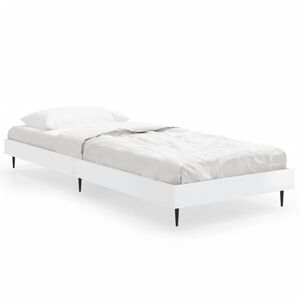 vidaXL Estrutura cama 75x190 cm derivados de madeira branco brilhante