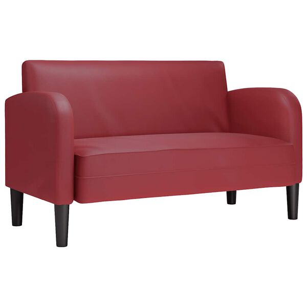 vidaXL Sof&aacute;-luvas 110 cm couro artificial vermelho tinto