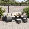 vidaXL Conjunto de Sof&aacute; de Jardim com almofada 10 pcs Preto e creme